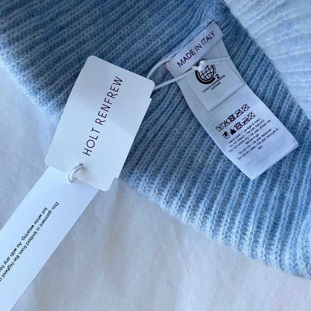 *NWT* GANNI Blue Recycled Wool Knit Toque - Picture 5 of 6